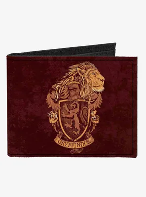 Harry Potter Gryffindor Lion Crest Determination Bravery Courage Banner Canvas Bifold Wallet