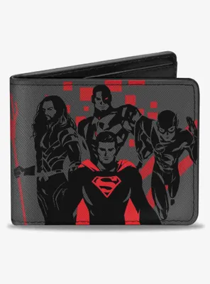 DC Comics Justice League 2017 4 Superhero Group Batman Pose Bifold Wallet