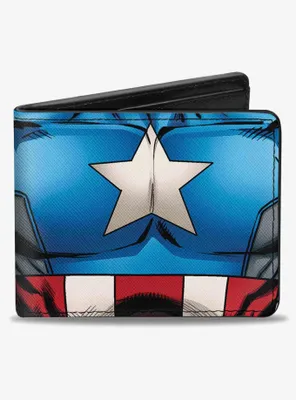 Marvel Captain America Chest Star Stripes Bifold Wallet