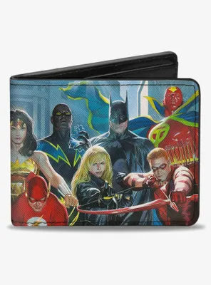 DC Comics Justice League of America Issue 12 Superhero Cover Pose Bifold Wallet