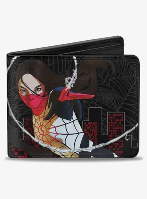 Marvel Silk 2 Shooting Web Cover Spider Webs Skyline Bifold Wallet