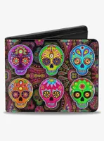 Six Sugar Skulls Bifold Wallet