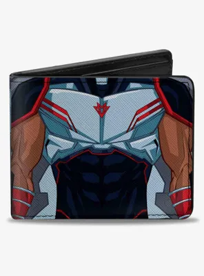 Marvel Falcon Character Close Up Front and Back Bifold Wallet