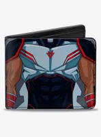 Marvel Falcon Character Close Up Front and Back Bifold Wallet
