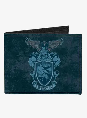 Harry Potter Ravenclaw Eagle Crest Learning Wit Wisdom Banner Canvas Bifold Wallet