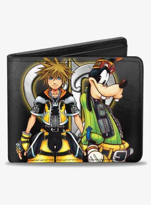 Disney Kingdom Hearts II Master Form Sora Goofy Pose Logo Fade Bifold Wallet