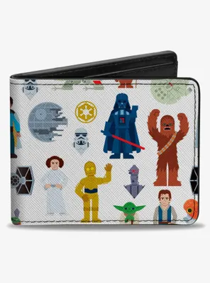 Star Wars Classic Characters and Icons Collage Bifold Wallet