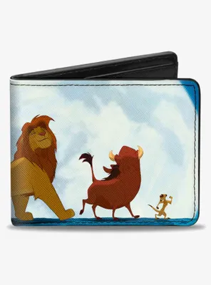 Disney The Lion King Hakuna Matata Simba Pumbaa Timon Moonlight Scene Bifold Wallet