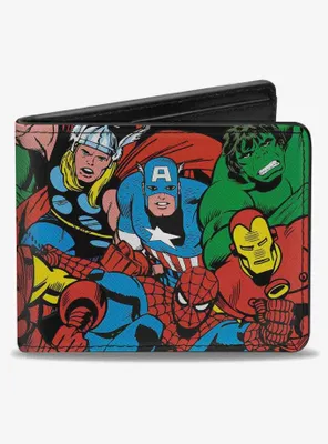 Marvel Comics Characters Stacked Logo Bifold Wallet