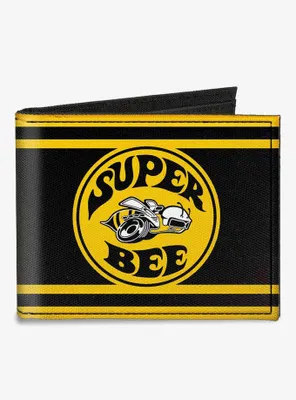 Super Bee Logo Stripes Canvas Bifold Wallet