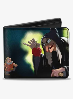 Disney Old Hag Witch Poisoned Apple Pose Seven Dwarfs Marching Bifold Wallet