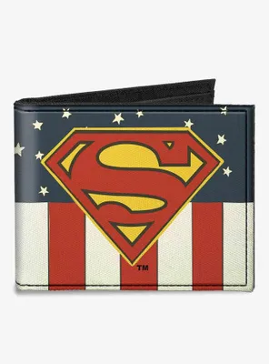DC Comics Superman Shield Americana Canvas Bifold Wallet