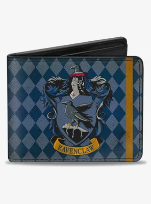 Harry Potter Ravenclaw Crest Diamonds Weathered Bifold Wallet