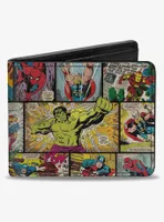 Marvel Retro Avengers Comic Scene Blocks Bifold Wallet