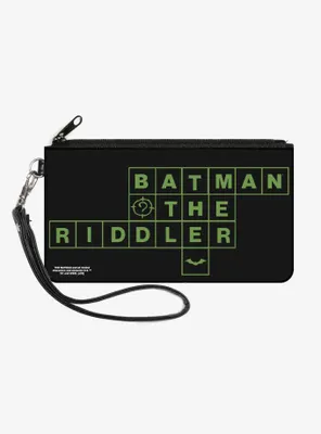 DC Comics The Batman Movie Crossword Puzzle Canvas Zip Clutch Wallet