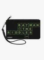 DC Comics The Batman Movie Crossword Puzzle Canvas Zip Clutch Wallet