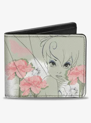 Disney Tinker Bell Sketch Carnations Dandelions Bifold Wallet