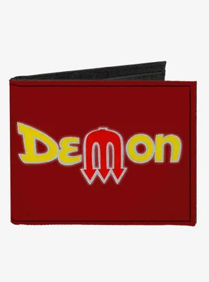Vintage Dodge Demon Logo Vintage Dodge DEMON Logo Burgundy Canvas Bifold Wallet