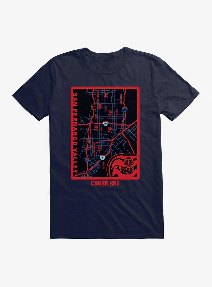 Cobra Kai San Fernando Valley Map T-Shirt