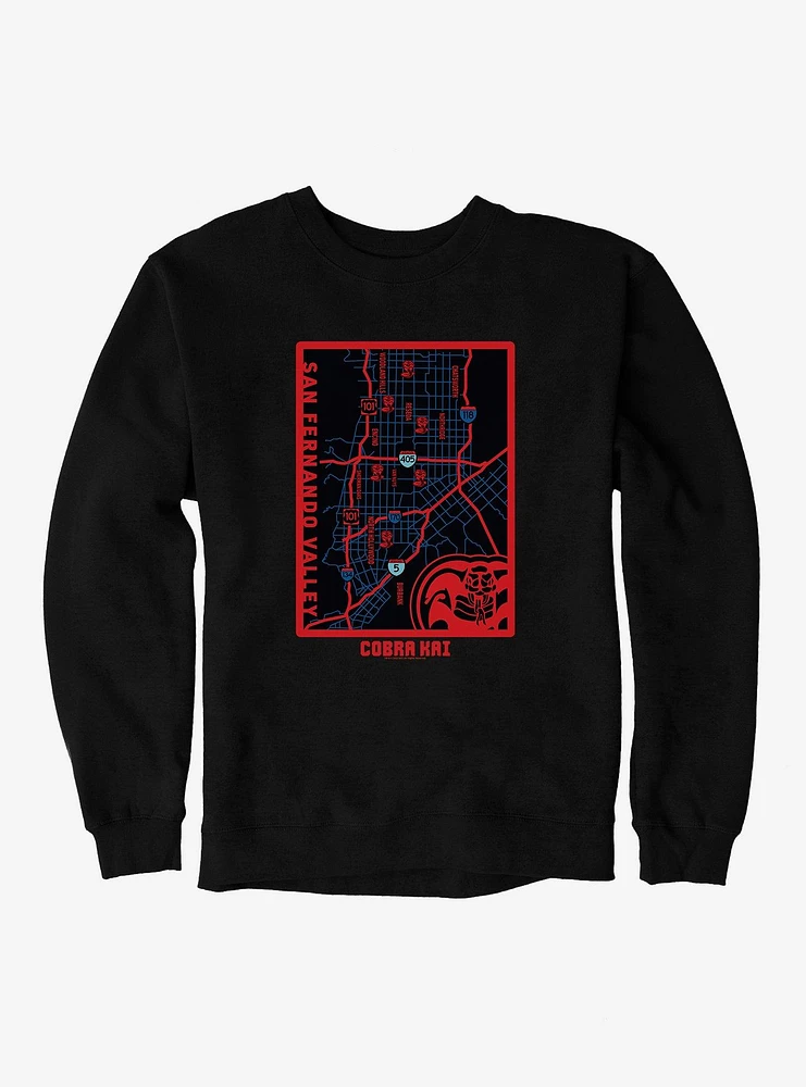 Cobra Kai San Fernando Valley Map Sweatshirt