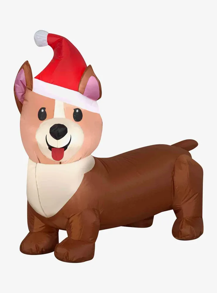 Corgi Dog With Santa Hat Small Airblown