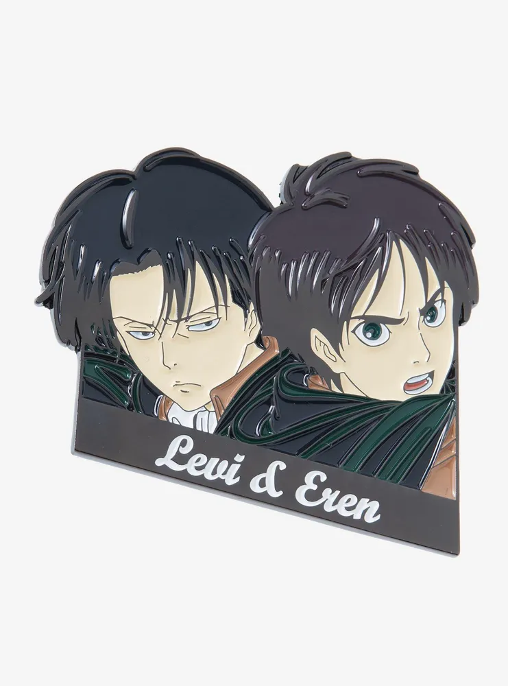 Attack on Titan Levi & Eren Portrait Enamel Pin - BoxLunch Exclusive