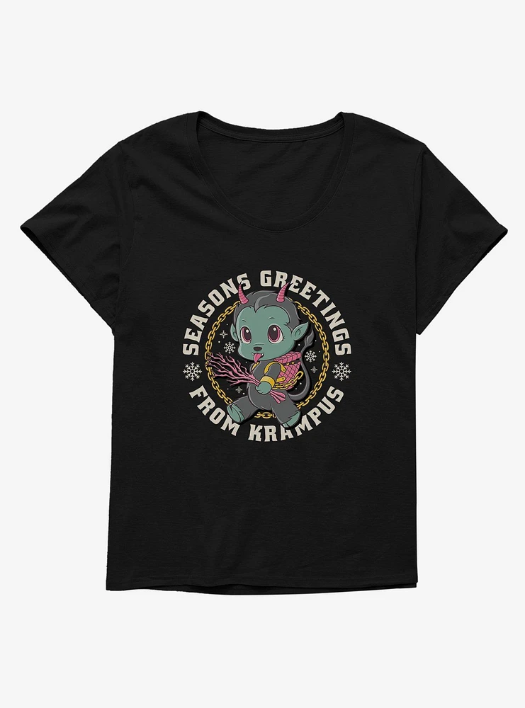 Season's Greetings From Krampus Chibi Girls T-Shirt Plus