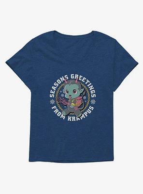 Season's Greetings From Krampus Chibi Girls T-Shirt Plus