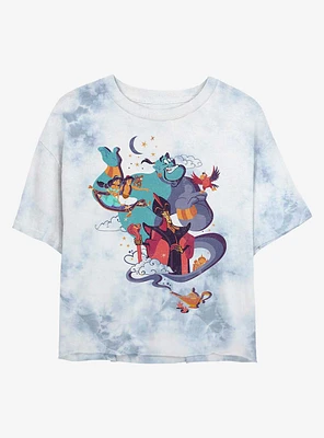 Disney Aladdin Magic Sky Tie-Dye Girls Crop T-Shirt