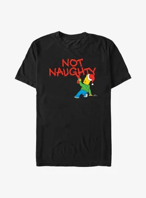 The Simpsons Holiday Bart Not Naughty T-Shirt