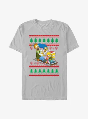 The Simpsons Family Holiday Sleigh Ugly Christmas Shirt