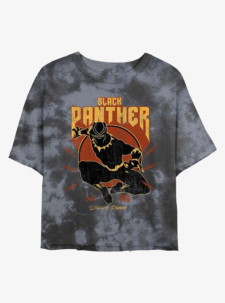 Marvel Black Panther Warrior Prince Tie-Dye Girls Crop T-Shirt