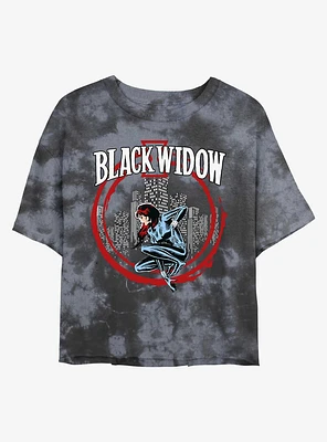 Marvel Black Widow City Watch Tie-Dye Girls Crop T-Shirt