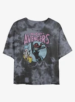 Marvel Avengers Mighty Heroes Tie-Dye Girls Crop T-Shirt