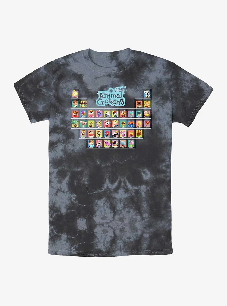 Nintendo Animal Crossing Periodic Table Tie-Dye T-Shirt