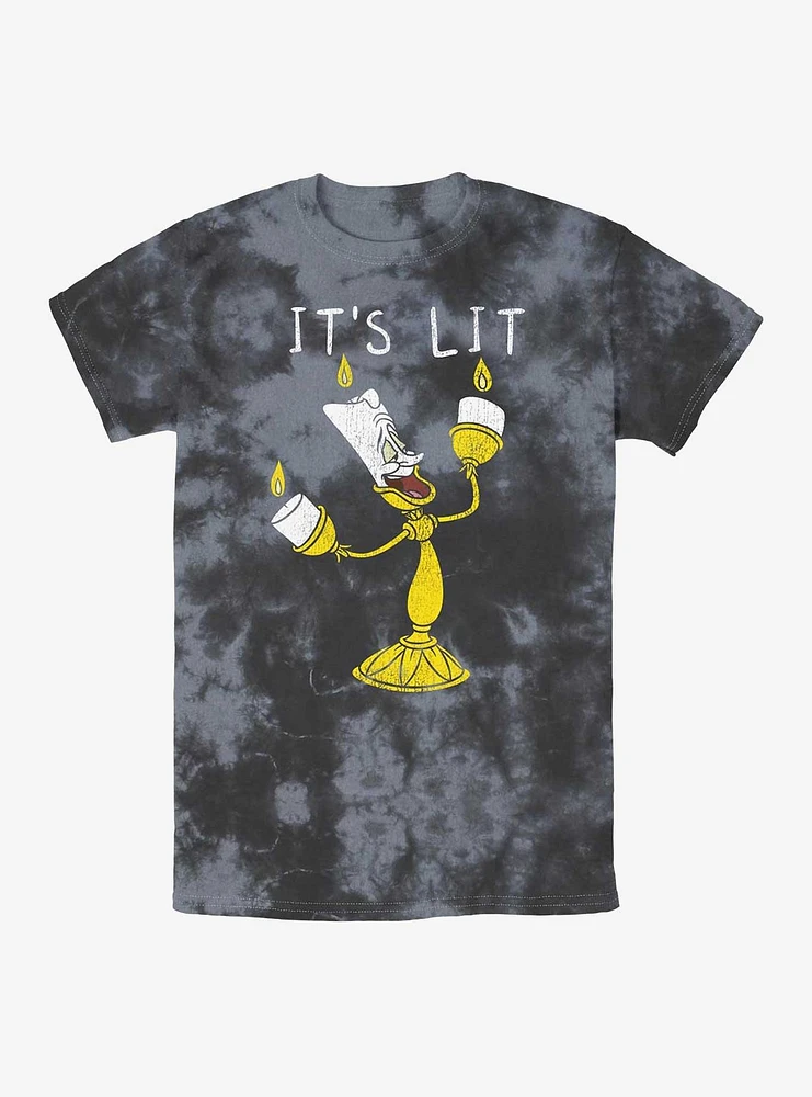 Disney Beauty and the Beast Lumiere It's Lit Tie-Dye T-Shirt