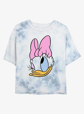 Disney Daisy Duck Big Face Tie-Dye Girls Crop T-Shirt