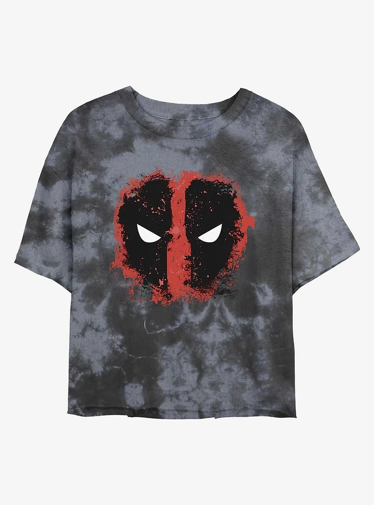 Marvel Deadpool Dead Eyes Tie-Dye Girls Crop T-Shirt