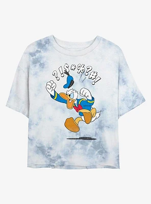 Disney Donald Duck Angry Tie-Dye Girls Crop T-Shirt