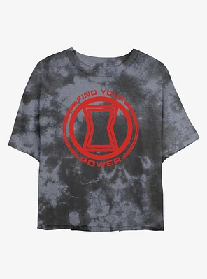 Marvel Black Widow Find Your Power Tie-Dye Girls Crop T-Shirt