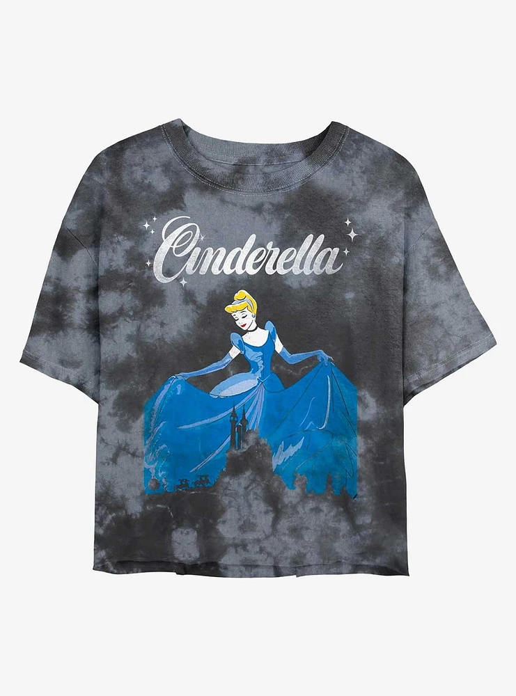 Disney Cinderella Dancing Tie-Dye Girls Crop T-Shirt