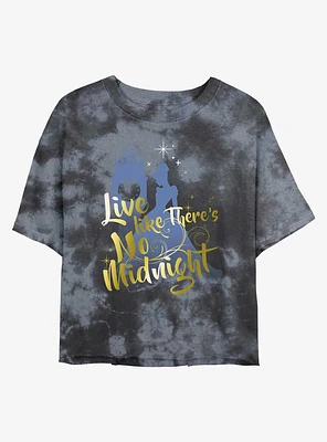 Disney Cinderella No Midnight Tie-Dye Girls Crop T-Shirt