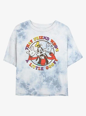 Disney Goofy A Little Tie-Dye Girls Crop T-Shirt