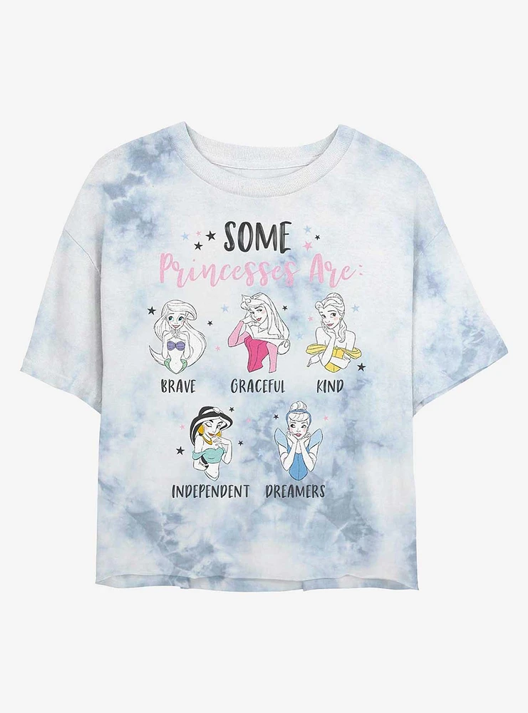 Disney Princesses Some Are Tie-Dye Girls Crop T-Shirt