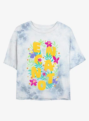 Disney Encanto Flower Arrangement Tie-Dye Girls Crop T-Shirt