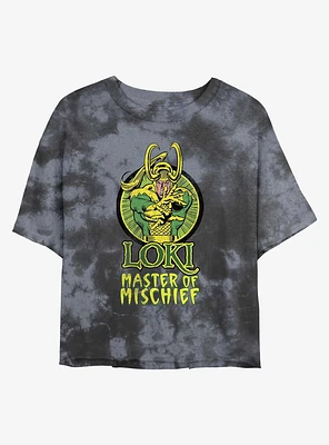 Marvel Loki Master of Mischief Tie-Dye Girls Crop T-Shirt