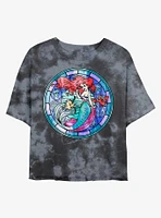 Disney The Little Mermaid Ariel Stained Glass Tie-Dye Girls Crop T-Shirt