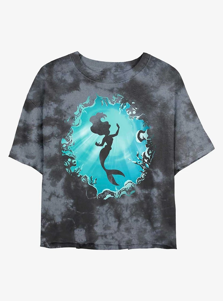 Disney The Little Mermaid Ariel's Grotto Tie-Dye Girls Crop T-Shirt