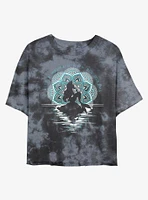 Disney The Little Mermaid Mandala Moon Tie-Dye Girls Crop T-Shirt