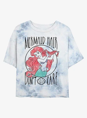 Disney The Little Mermaid Don't Care Hair Tie-Dye Girls Crop T-Shirt